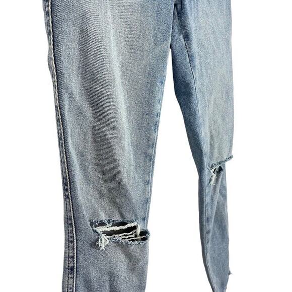 We The Free People Womens Medium Wash Raw Hem Distressed High Waist Jeans sz 28 - Picture 3 of 16